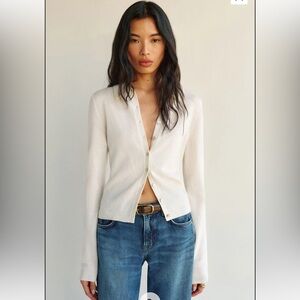 Reformation Florentina Cashmere Collared Cardigan